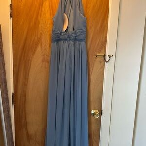 Bill Levkoff Backless Blue Dress